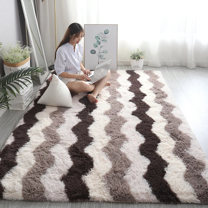 Fluffy Faux Fur Hall Carpet for Living Room Bedroom Kids Room Dorm
