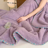 Double Thick Lamb Plush Bed Throw Blanket for Winter Warmth
