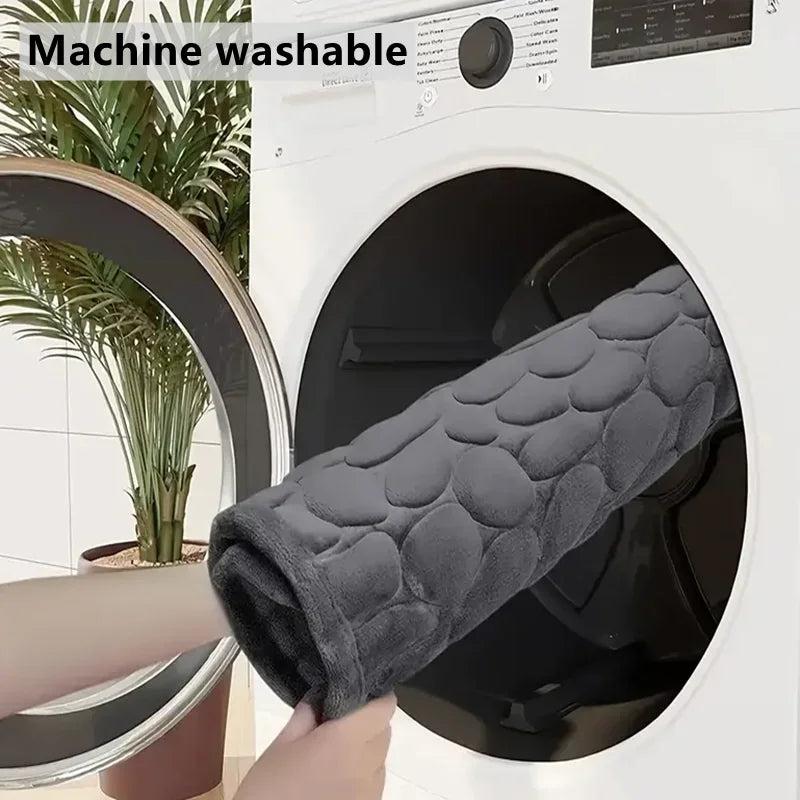 3D Cobblestone Embossed Memory Foam Bath Mat Non-Slip Quick Dry Rug