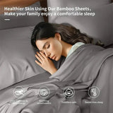 Luxury Bamboo Bed Sheets Set Soft Breathable 4 Piece Bedding