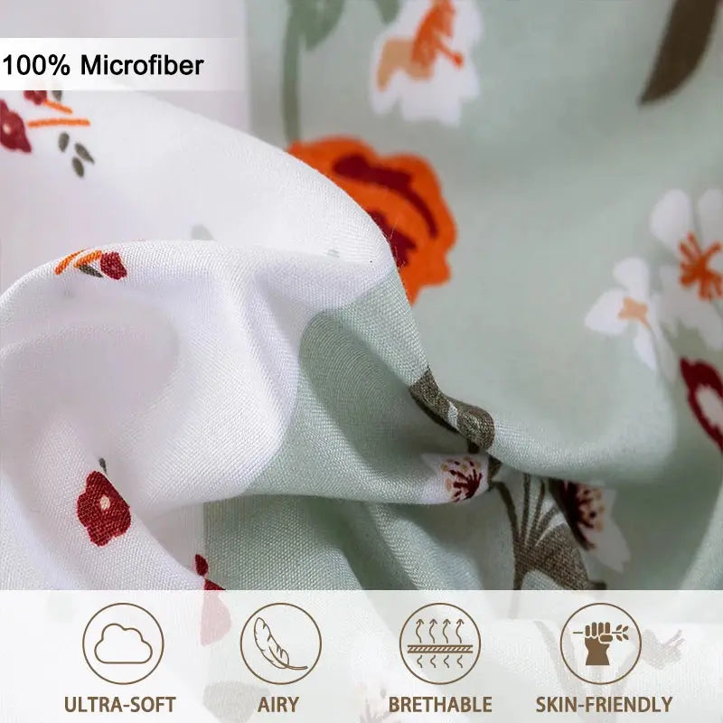 Floral Splice Duvet Set 3 Piece Bedroom Bedding Decor