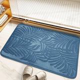Leaf Embossed Memory Foam Bath Rug Non-Slip Bathroom Bedroom Floor Mat