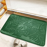 Leaf Embossed Memory Foam Bath Rug Non-Slip Bathroom Bedroom Floor Mat