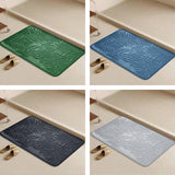 Leaf Embossed Memory Foam Bath Rug Non-Slip Bathroom Bedroom Floor Mat