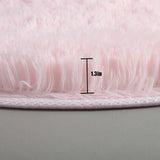 Fluffy Round Area Rug for Kids Girls Bedroom Nursery Playroom Floor