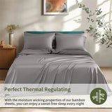Luxury Bamboo Bed Sheets Set Soft Breathable 4 Piece Bedding