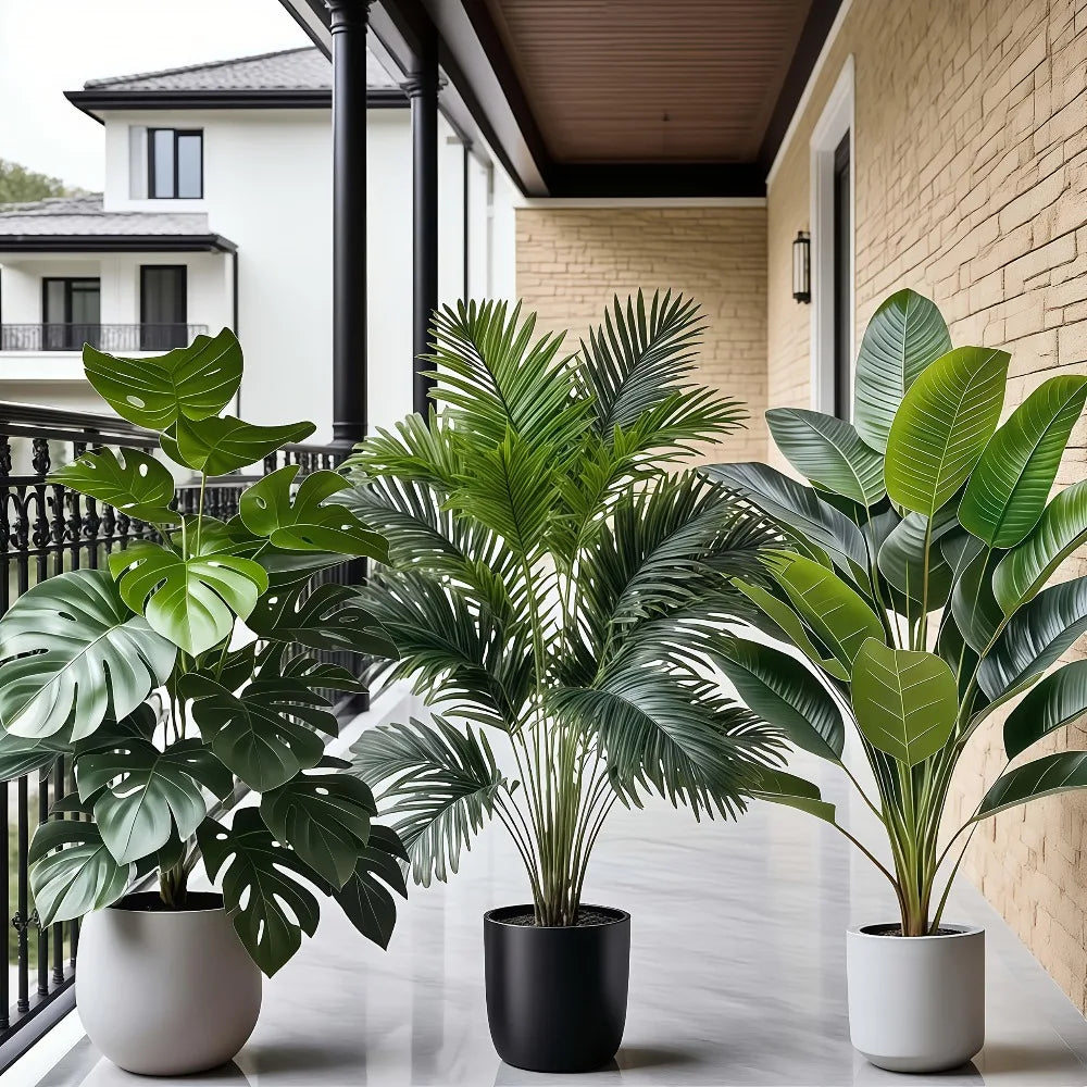 3pcs Large Artificial Areca Palm Plant with 36 Leaves Tropical Potted Plants Suitable for Indoor Garden Decoration Potted Plant