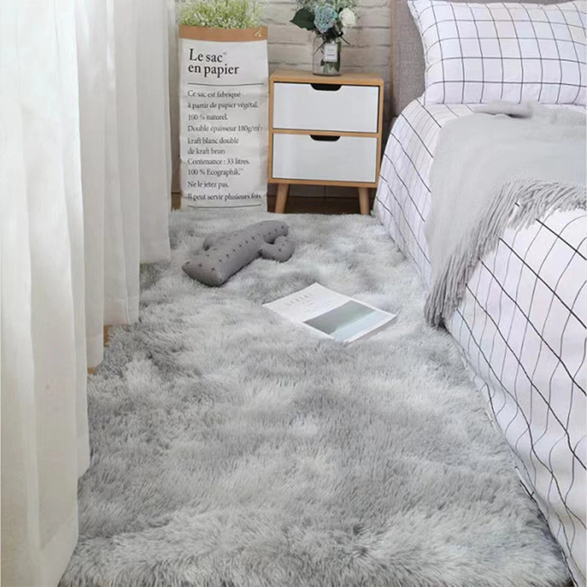 Tie-Dye Fluffy Shag Area Rug for Bedroom Living Room Nursery Floors