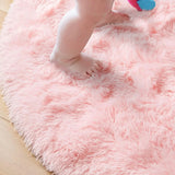 Fluffy Round Area Rug for Kids Girls Bedroom Nursery Playroom Floor
