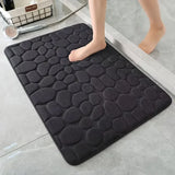 3D Cobblestone Embossed Memory Foam Bath Mat Non-Slip Quick Dry Rug
