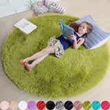 Fluffy Round Area Rug for Kids Girls Bedroom Nursery Playroom Floor