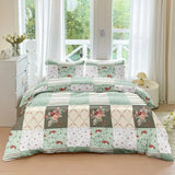 Floral Splice Duvet Set 3 Piece Bedroom Bedding Decor