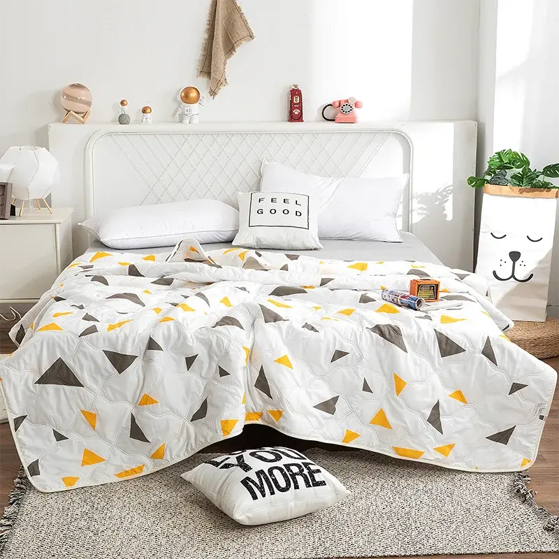 Geometric Summer Quilt Lightweight Cotton Bedroom Bedding