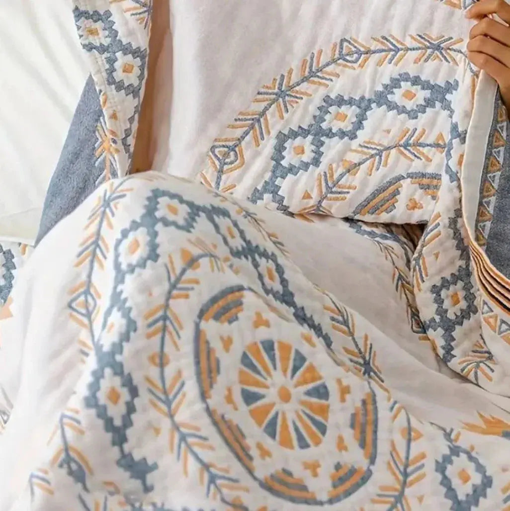 Nordic Boho Cotton Gauze Bedspread for Bed Sofa and Summer Use