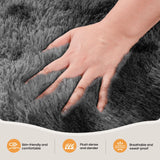 VIKAMA Fluffy Slip-Resistant Area Rug for Living Room Bedroom Bathroom