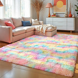 VIKAMA Fluffy Slip-Resistant Area Rug for Living Room Bedroom Bathroom