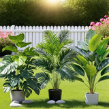 3pcs Large Artificial Areca Palm Plant with 36 Leaves Tropical Potted Plants Suitable for Indoor Garden Decoration Potted Plant