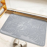 Leaf Embossed Memory Foam Bath Rug Non-Slip Bathroom Bedroom Floor Mat