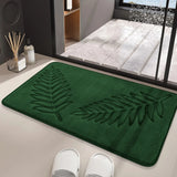 Leaf Embossed Memory Foam Bath Rug Non-Slip Bathroom Bedroom Floor Mat