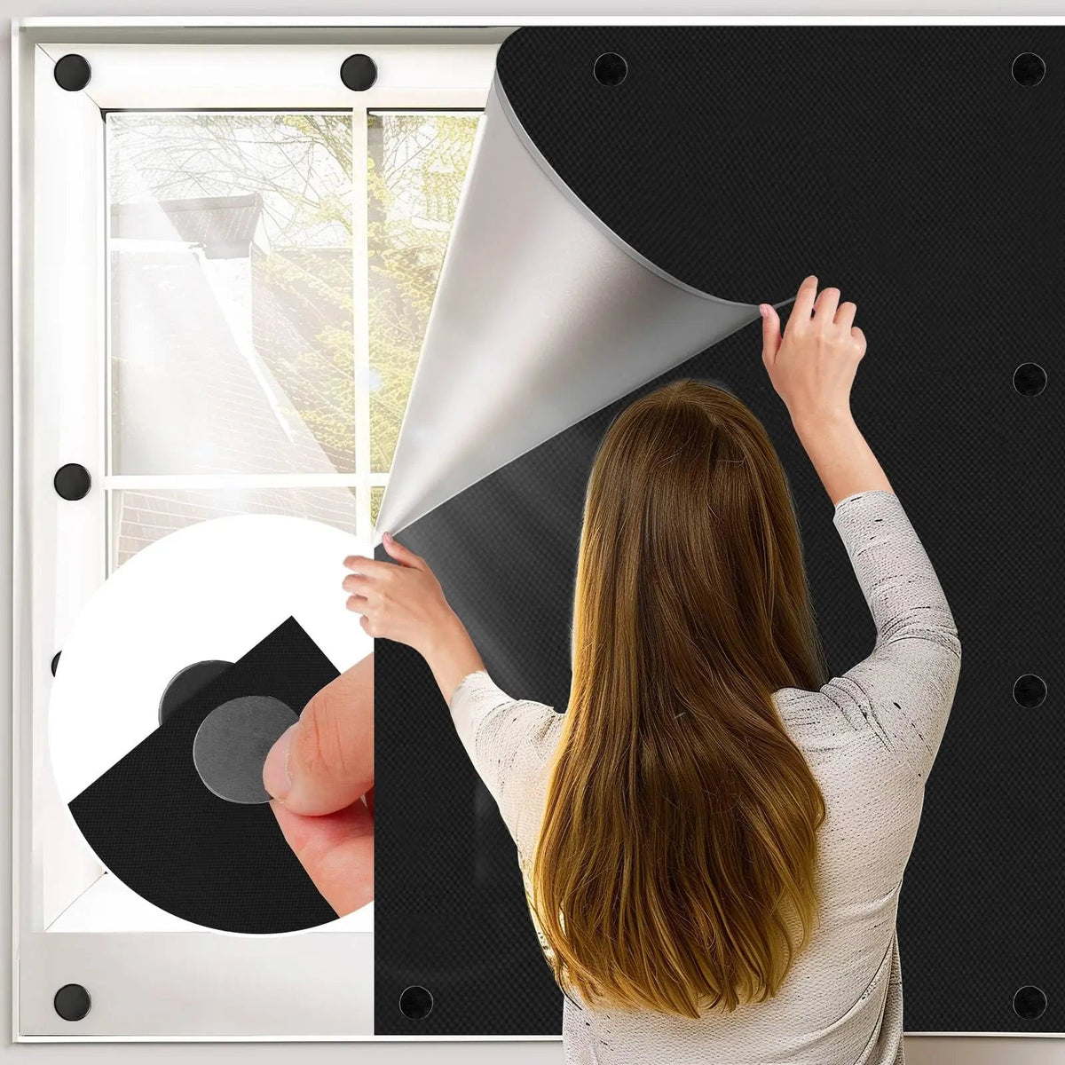 Magnetic Blackout Window Shades for Bedroom Nursery and Kids Room