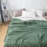 Breathable Cotton Waffle Weave Blanket for Bed Sofa and Summer Use