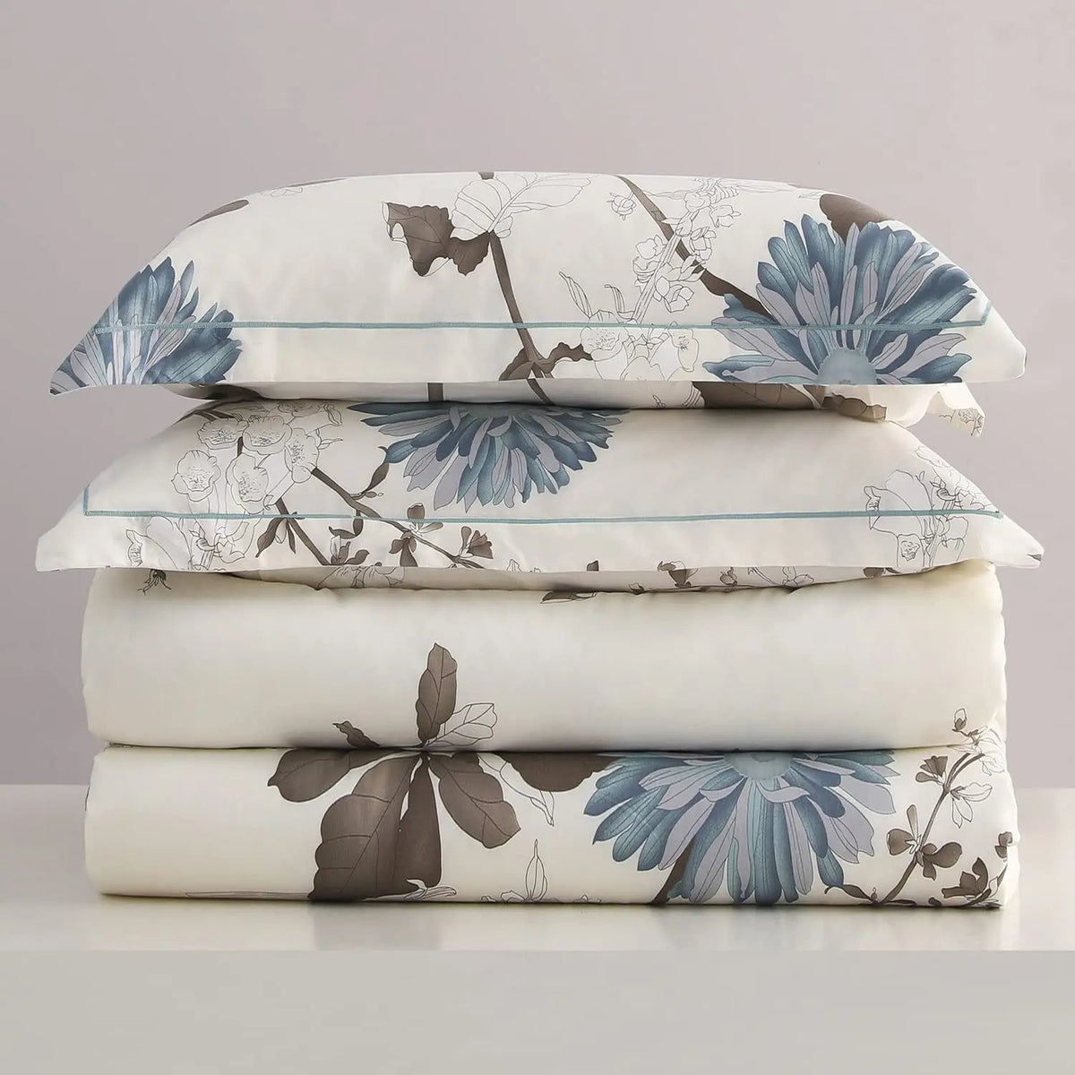 Botanical Bedding Set 4 Piece Cotton Reversible Print Decor