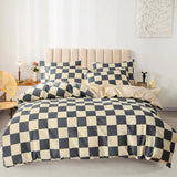 Checkered Bedding Set Soft Duvet Cover Breathable Bedroom
