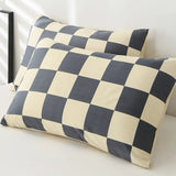 Checkered Bedding Set Soft Duvet Cover Breathable Bedroom