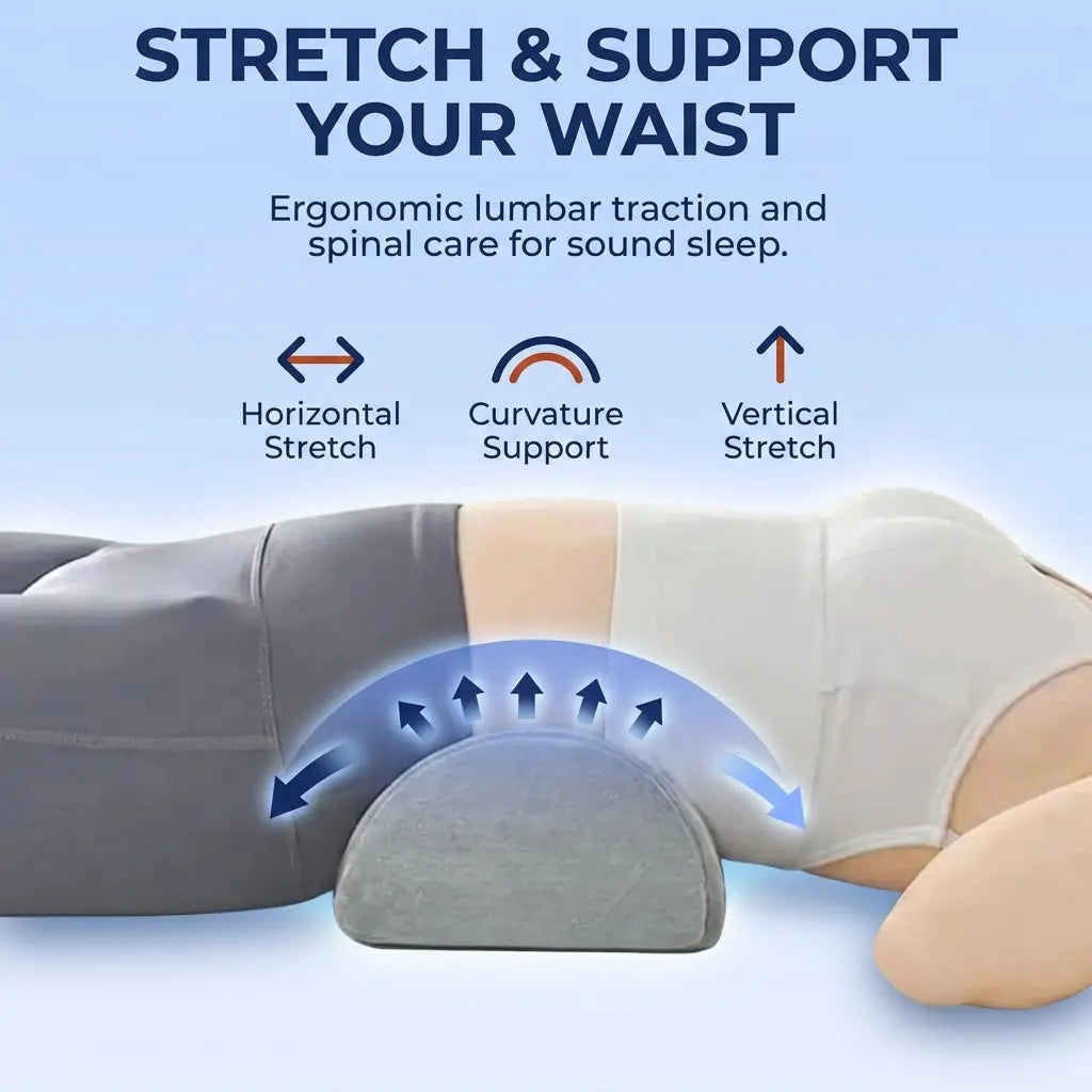 Half Moon Bolster Pillow for Legs Support Comfort Bed Rest