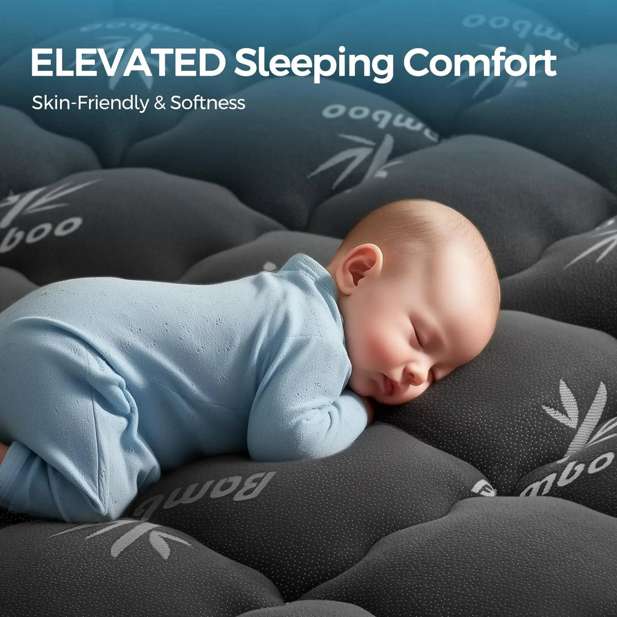 Bamboo Mattress Topper Breathable Cooling Comfort Bedroom