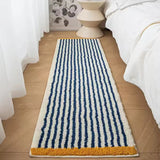 Geometric Flocked Bath Mat with Anti Slip Base for Bathroom