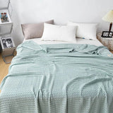 Breathable Cotton Waffle Weave Blanket for Bed Sofa and Summer Use