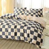 Checkered Bedding Set Soft Duvet Cover Breathable Bedroom
