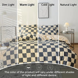 Checkered Bedding Set Soft Duvet Cover Breathable Bedroom