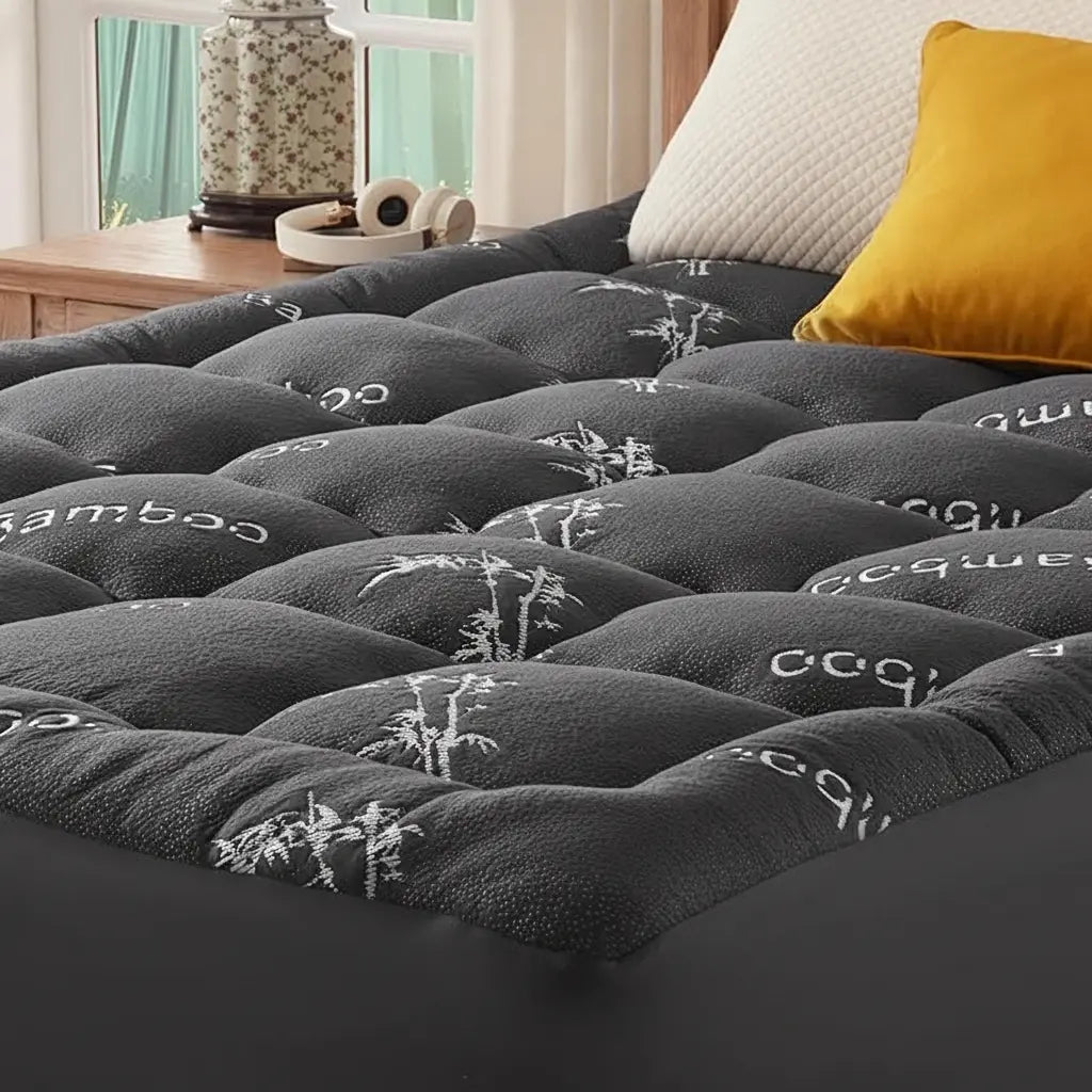 Bamboo Mattress Topper Breathable Cooling Comfort Bedroom