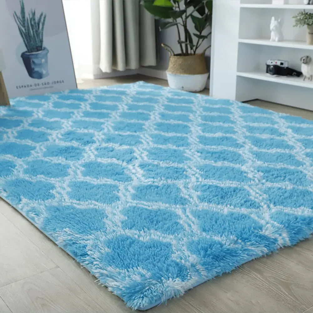 Nordic Fluffy Long Hair Area Rug for Bedroom Kids Room and Bedside