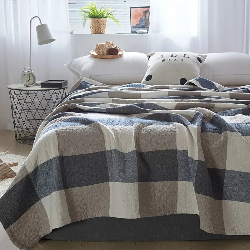 Boho Cotton Quilt Lightweight Bedroom Bedding Pink Blue