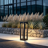 Modern Black LED Bollard Garden Light for Outdoor Landscape Pathway