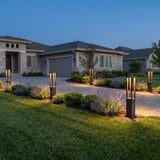Modern Black LED Bollard Garden Light for Outdoor Landscape Pathway