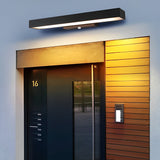 LED Linear Wall Light Outdoor Black Rectangular Lamp