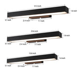 LED Linear Wall Light Outdoor Black Rectangular Lamp
