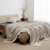 Breathable Cotton Waffle Weave Blanket for Bed Sofa and Summer Use