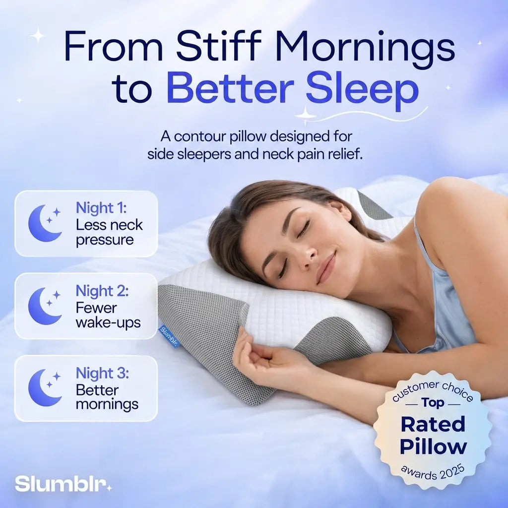 Contour Memory Foam Neck Pillow for Cervical Sleep Support