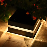 Square Black Solar Post Lights for Outdoor Deck Pillar Lighting