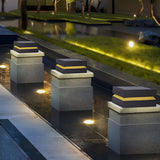 Square Black Solar Post Lights for Outdoor Deck Pillar Lighting