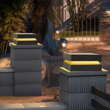 Square Black Solar Post Lights for Outdoor Deck Pillar Lighting