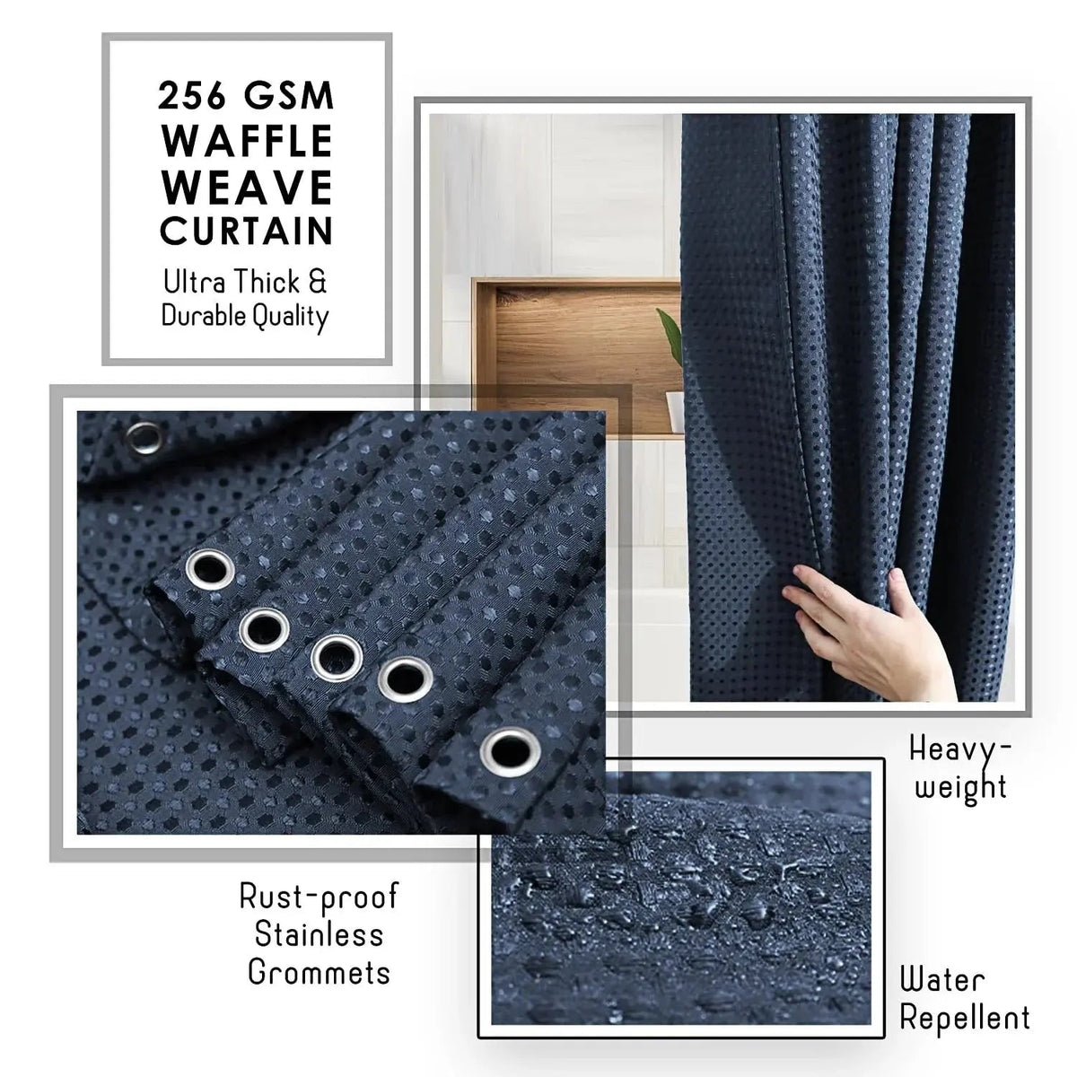Blackout Curtain Set with Thermal Coated Lining for Bedroom