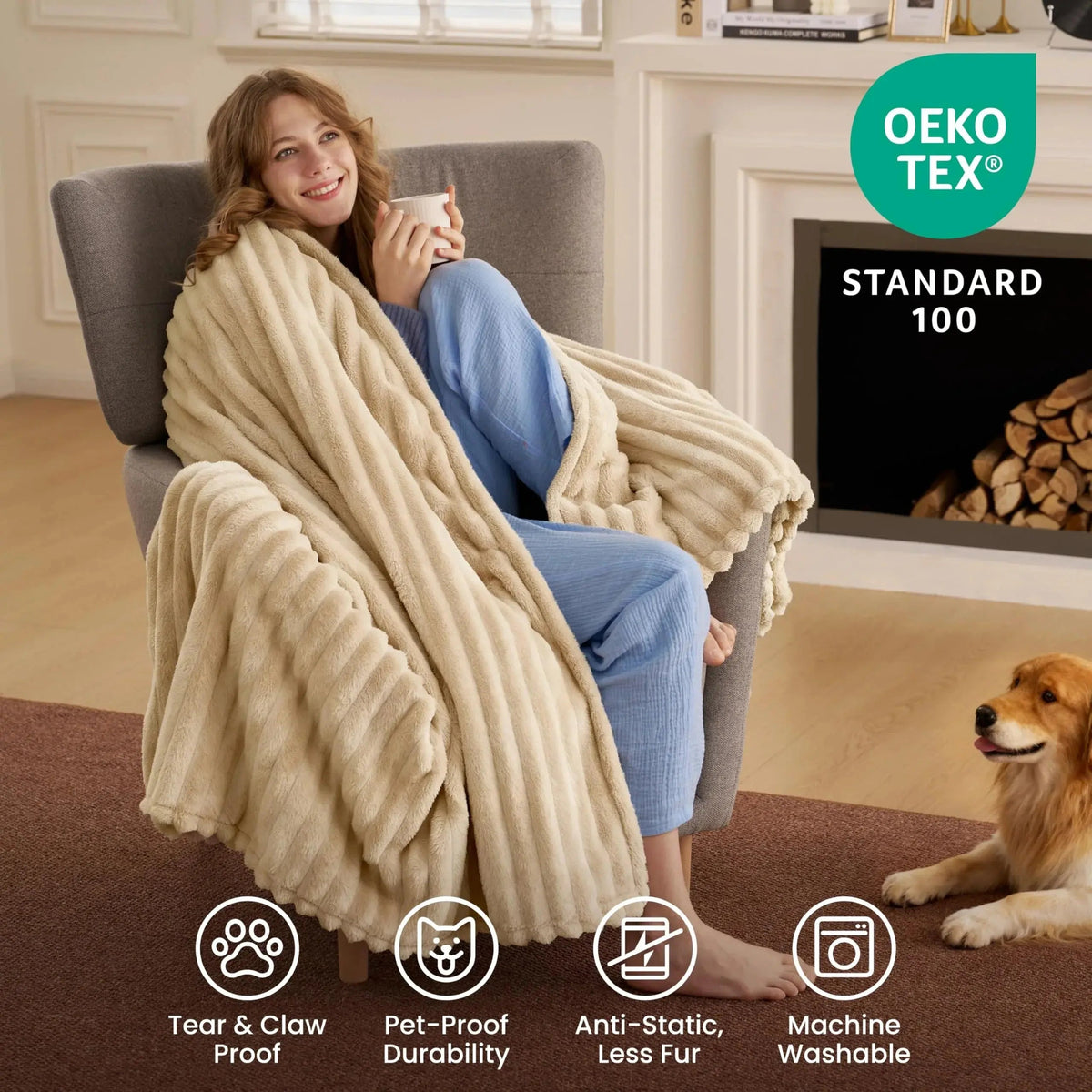 Faux Fur Throw Blanket Soft Plush Warm Sofa Bed Home Decor