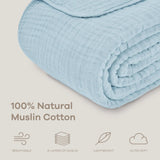 Lightweight Cotton Muslin Throw Blanket Soft Breathable Layer