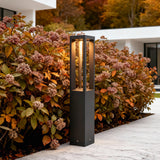 Modern Black LED Bollard Garden Light for Outdoor Landscape Pathway